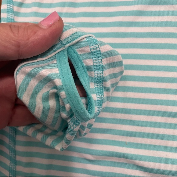 Nike Dri-Fit Running 1/4 zip, Teal White Stripes Size Small - Picture 7 of 11